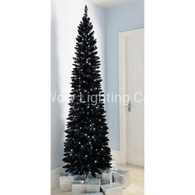 Black Pencil Christmas Tree with 180 LED Lights