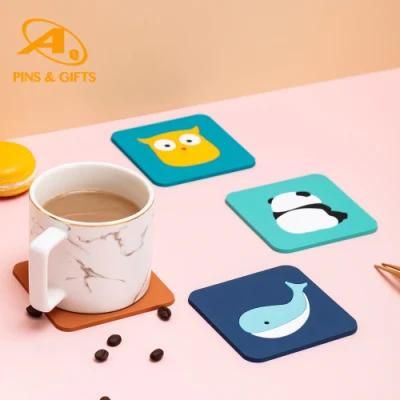 2D Soft PVC Customized Cup Mat Coaster Plastic Home Accessories Electric Mug Eco Friendly Products PVC Rubber Coaster