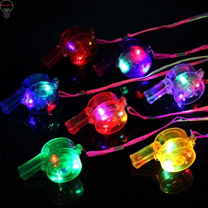 Luminous Whistle Colorful Lanyard LED Light up Fun Party Rave