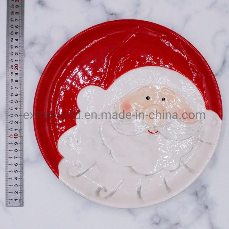 Wholesale 20cm Decoration Party Ceramic Dolomite Christmas Plate