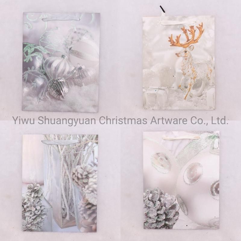 Christmas Paper Gift Bag with Merry for Holiday Wedding Party Decoration Supplies Hook Ornament Craft Gifts