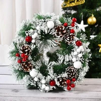 New Design Customized High Quality 30cm, 40cm, 50cm, 60cm, 80cm, 120cm Dia Christmas Wreath Garland for Christmas Hanging Ornaments