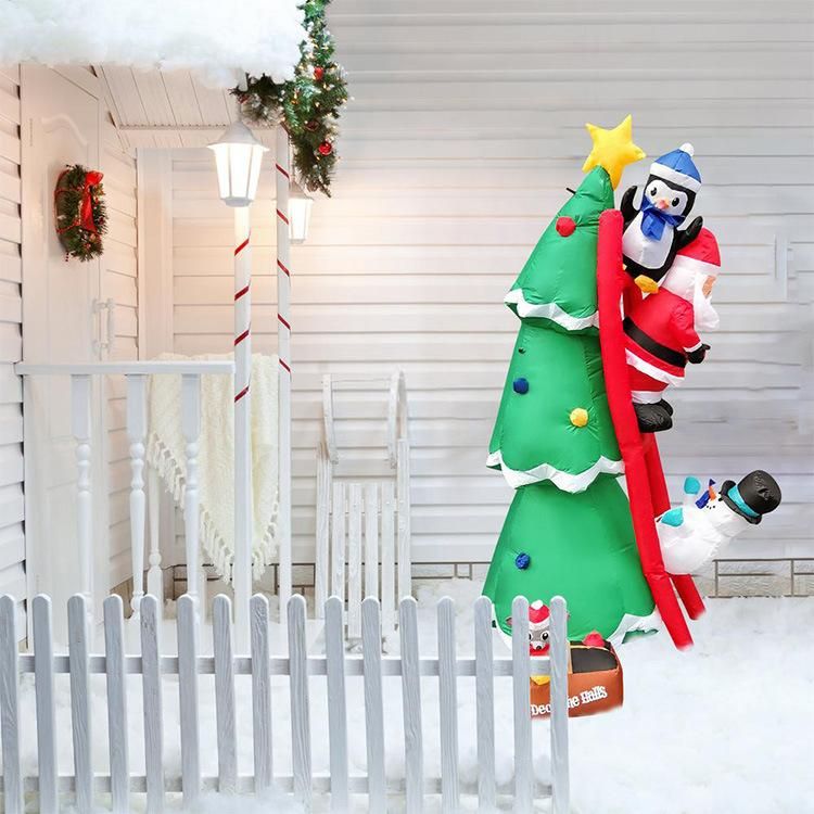 Merry Christmas Indoor Yard Decoration Inflatable Christmas Santa and Tree