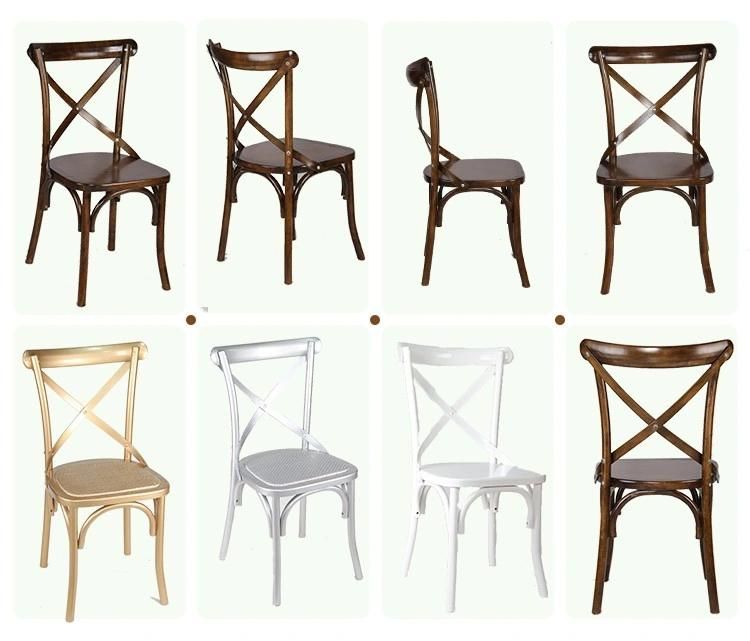 Wholesale Beech Wood Stackable Cross Back Wedding Party Chair