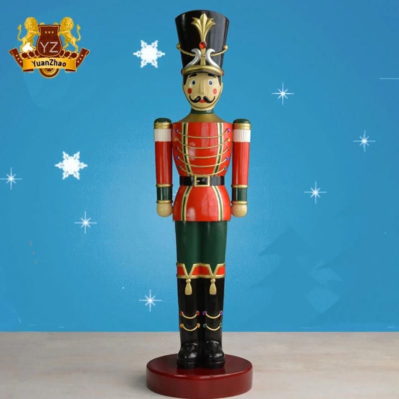 Hand Painted Life Size Resin Christmas Nutcracker for Outdoor Decoration