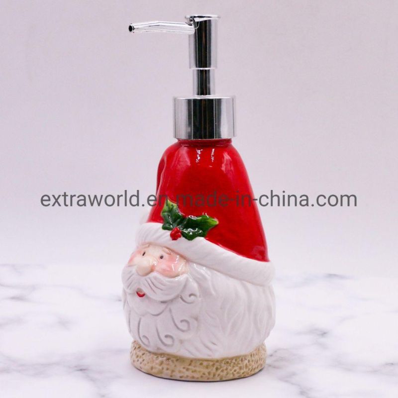 Hot Sale Christmas Santa Shape Ceramic Bathroom Accessory