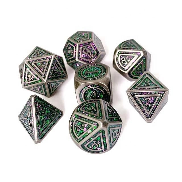 Professional Custom Metal Dnd Dice Set Polyhedral D10 D6 D20 Dice for Dungeon and Dragon Rpg Mtg Board Game