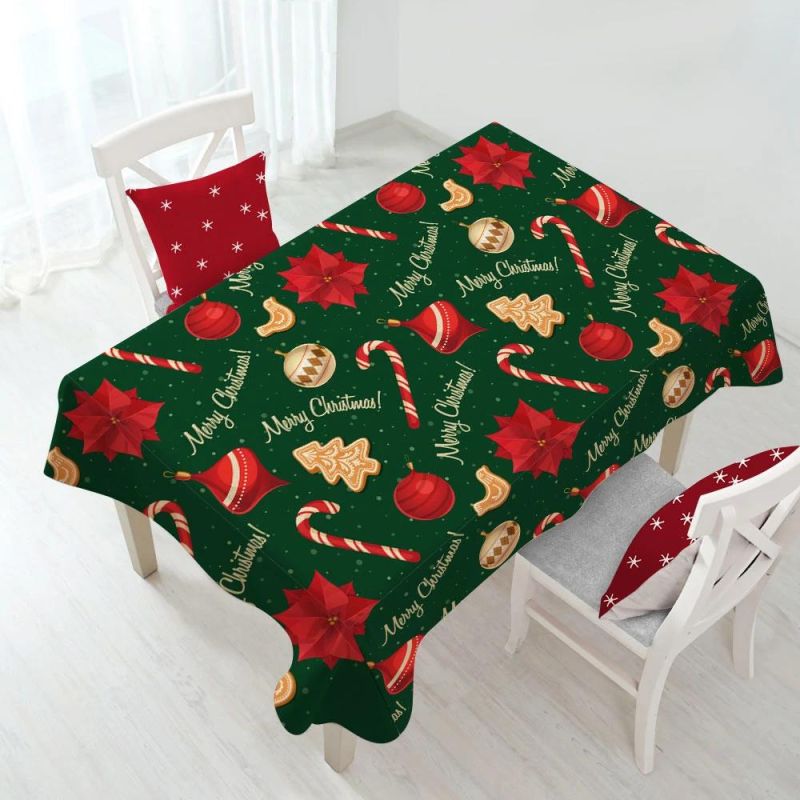 Colorful Custom Export Party Christmas Waterproof Decoration Polyester Tablecloth