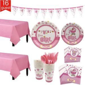It&prime; S a Girl Party Tableware Gender Reveal Baby Shower Party Supplies