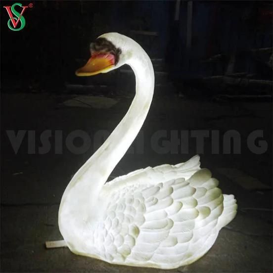 Outdoor Animal Sculpture Decoration Christmas Light Swan Lights