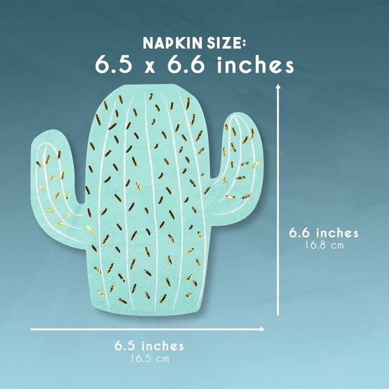 Fiesta Party Decorations, Cactus Napkins (Green, 50-Pack) Die-Cut