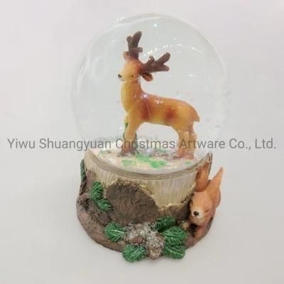 Christmas Snow Globe with LED Decor for Holiday Wedding Party Decoration Supplies Hook Ornament Craft Gifts