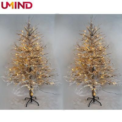 Yh2023 High Quality Snow Flocked Artificial Christmas Tree 210cm Giant Decoration Tree with LED Lights