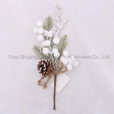 Christmas Berry Pick Pinecone Simulated PE Branch for Wedding Party Floral Decor Flower Crafts