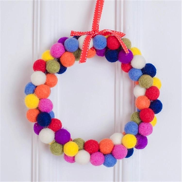 Wholesale DIY POM Poms Christmas Decoration Felt Wool Ball Garland