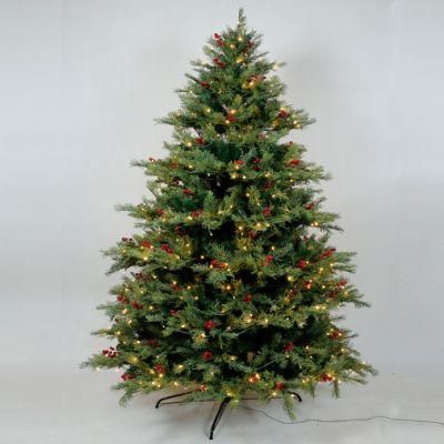Wholesale Christmas LED Lighting PVC+PE Mixed Pre-Lit Green Artificial Christmas Tree