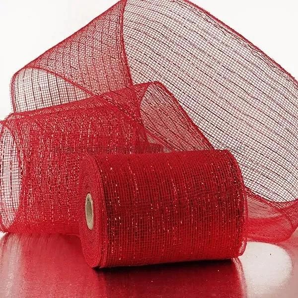 Metallic Thread 6′′ Deco Mesh Ribbons for Gift Packaging