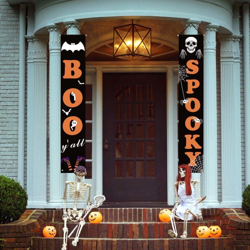 Halloween Decorations Outdoor Boo and Spooky Halloween Signs for Front Door or Indoor Home Decor Porch Decorations Halloween Welcome Signs