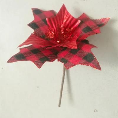 Christmas Decorations Silver Artificial Flowers