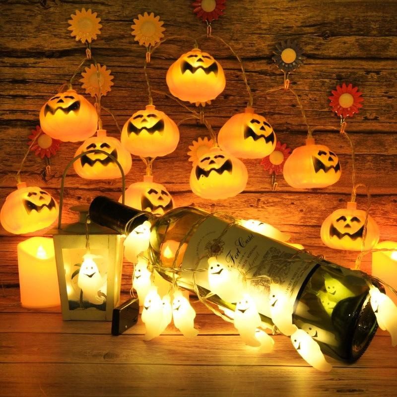 Halloween Pumpkin Ghost Skeletons Bat Spider LED Light String Festival Bar Home Party Decor Halloween Ornament