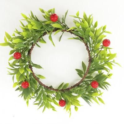Green Golden Bowknot Christmas Wreath