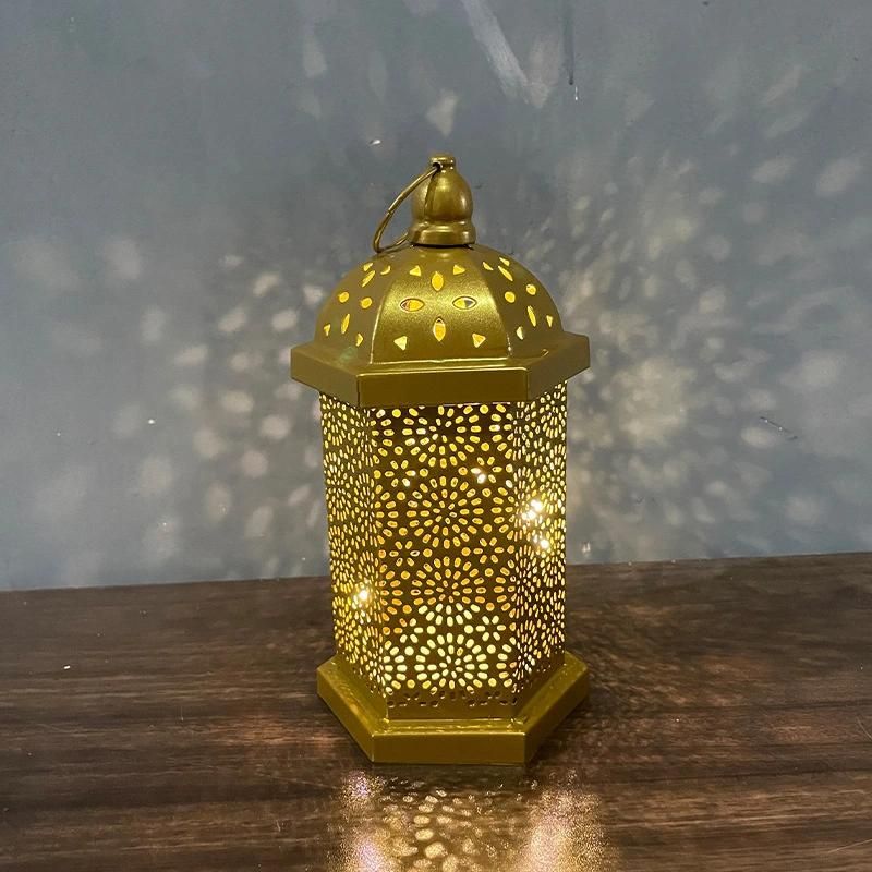 Decorations Table Decor Lantern with Flickering LED Eid Mubarak Lantern with LED Decorative Hanging Lantern
