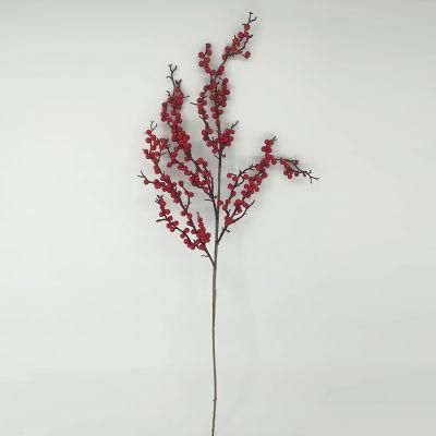 Handmade Artificial Long Single Stem Glitter Christmas Poinsettia Decorative Flowers for Christmas Decoration