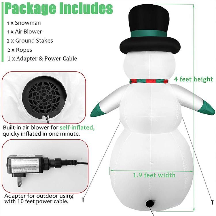 Customized Christmas Decorative Snowman Christmas Inflatable Snowman Christmas Santa