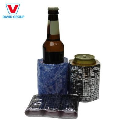Custom Reusable Colorful 3D Fabric PE Ice Cooler Sleeve for Bottle