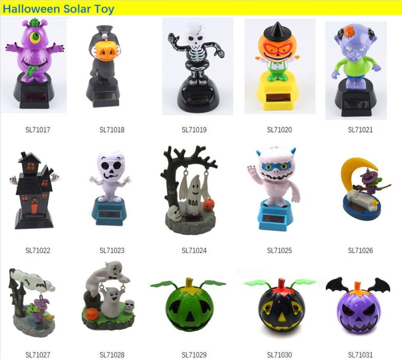 Halloween Solar-Powered Animated Figurine Toys for Car Decoration