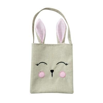 Decorations 2021 Custom Bunny Baskets Plain Easter Jute Bag for Kids