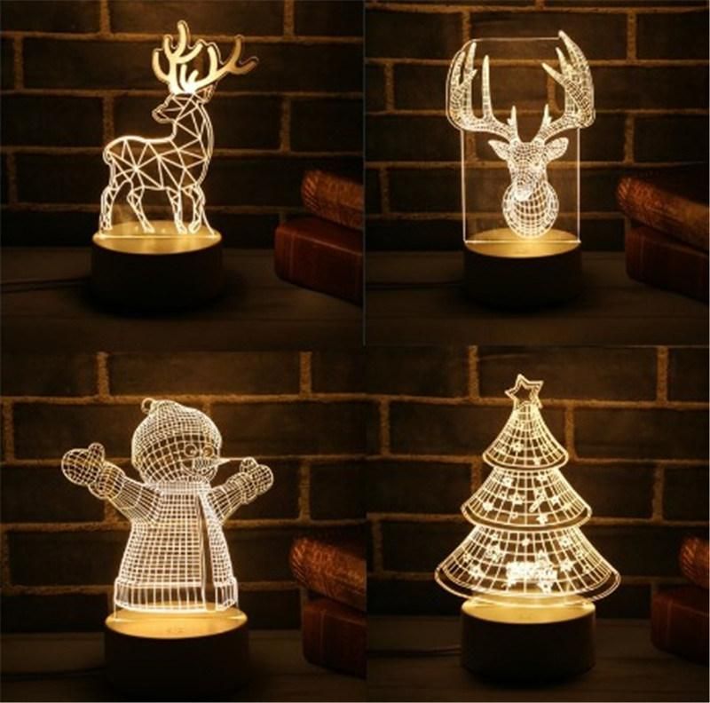 Christmas Gifts 3D LED Lamp Night Light Christmas Home Decorations