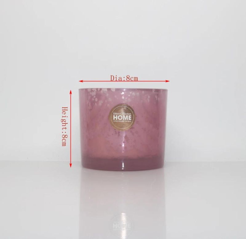 Luxury Purple Glass Candle with Electroplated for Holiday