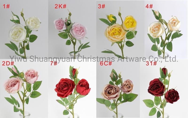 Christmas Artificial Flowers Decor for Hotel Holiday Wedding Party Decoration Supplies Hook Ornament Craft Gifts