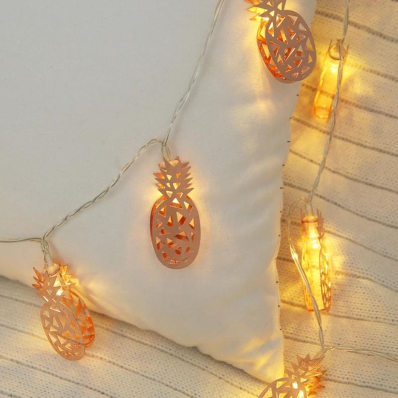 LED Pineapple Metal String Light Battery Operated Fairy Lamp Gift