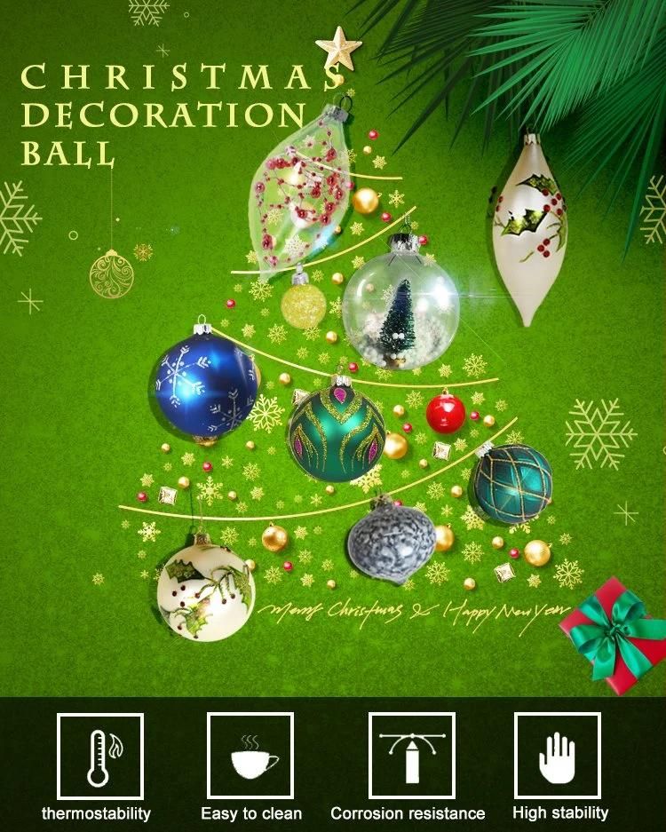 Customized Clear Glass Christmas Ball Ornament Glass for Christmas Holiday Decoration