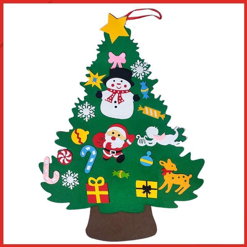 DIY Christmas Tree with 26 Detachable Ornaments Xmas Gifts for Kids Door Wall Hanging Decoration