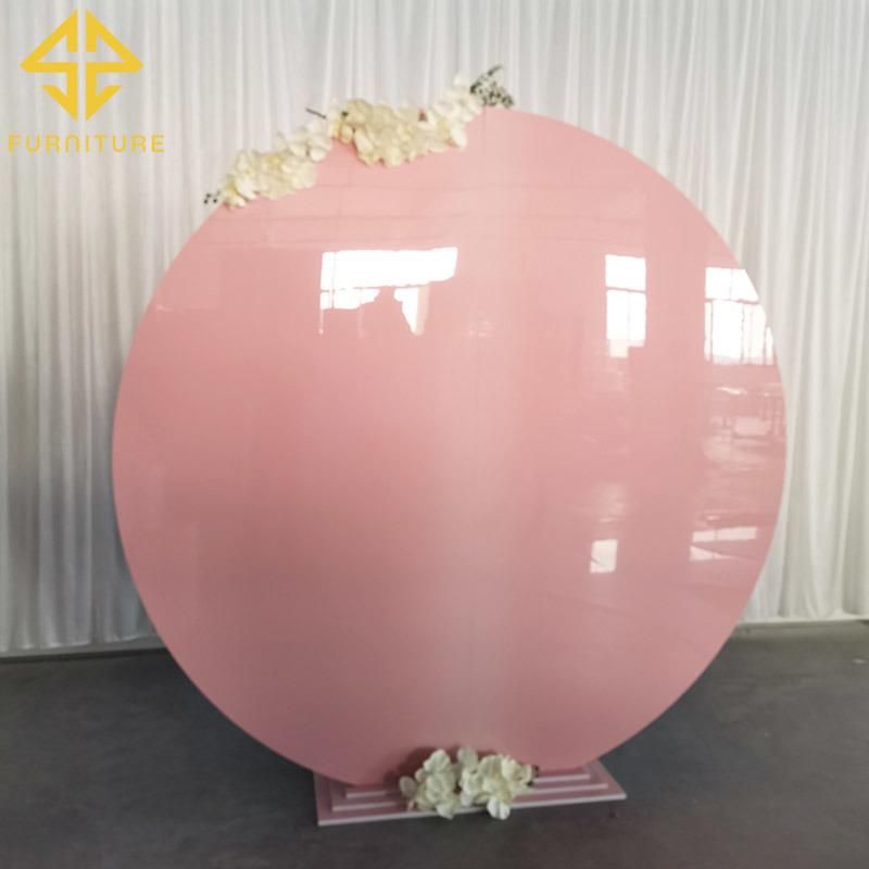 Acrylic Pink Round PVC Stand Wedding Decoration Backdrop Events Party Decor Background Wall