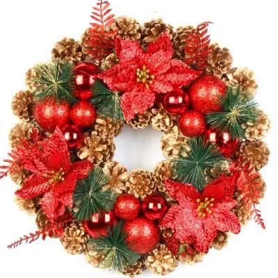 40cm Handmade Wreath Christmas Decoration Christmas Festival Layout Decorative Garland