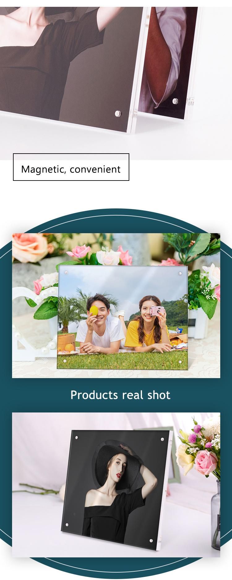 Magnetic Clean Crystal Floating Frameless Acrylic Photo Frame