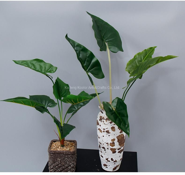 Home Decoraive Green Plastic Alocasia Artificial Leaves for Sale