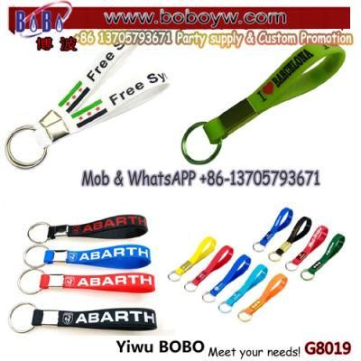 OEM Custom Rubber Keychain for Fashion Logo Brand Name Soft Silicone Wristband Keychain (G8019)