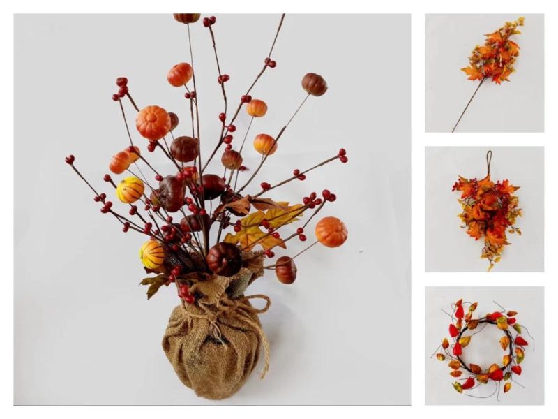 Factory Customized Handmade Iron Wire Fall Decoration Autumn Decor