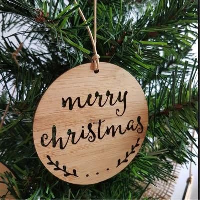 Merry Christmas Bamboo Christmas Decoration Customized Design Wall Sign Hanger