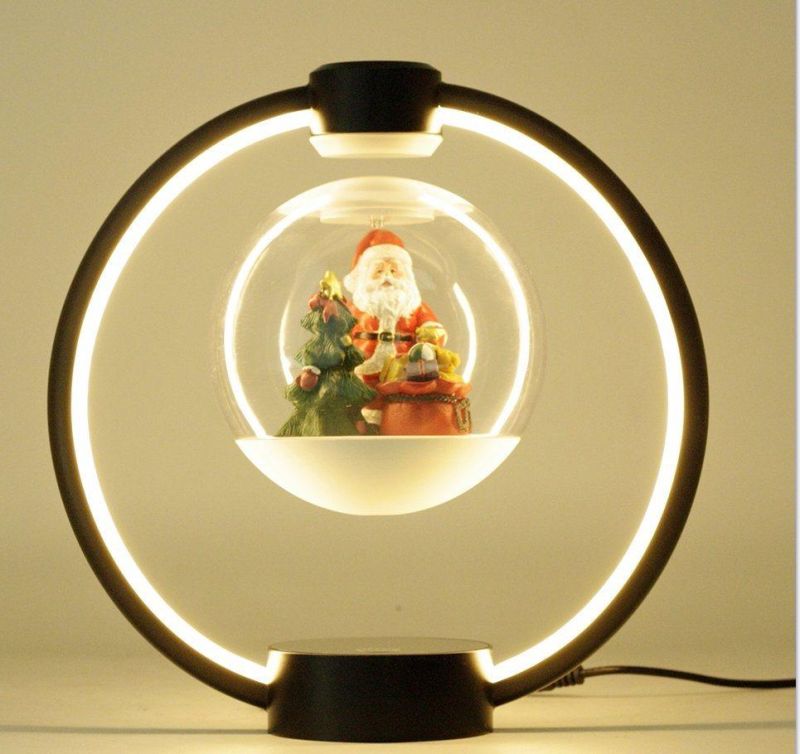 LED Light Magnetic Levitating Christmas Gift Items, Floating Christmas Man Ball Ornaments Toys