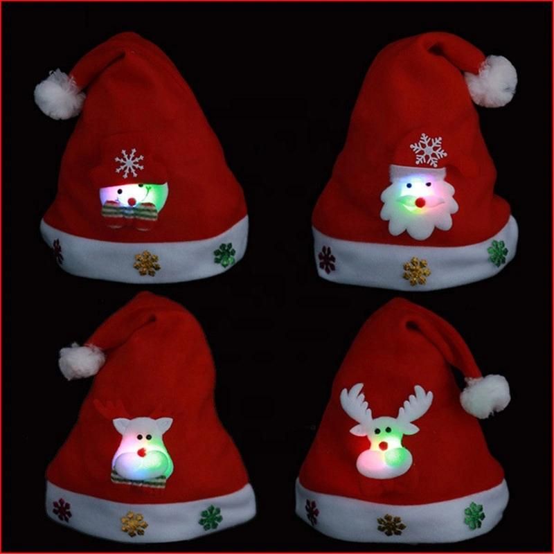 Gorro Navidad LED Lighting Christmas Hats Adult Christmas Santa Hat Decorative New Year Decoration Noel Christmas Decoration