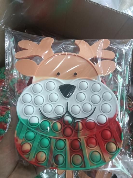 2021 New Style Christmas Gift High Quality Pop It Elk Shoulder Bag Bubble Fidget Sensory Toys for Kids Gift