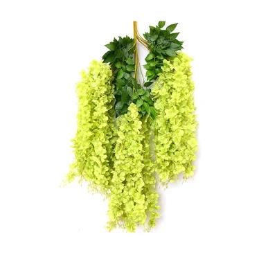 Artificial Wisteria Vine Ratta Wisteria Hanging Garland Silk Long Hanging Bush Flowers String Home Party Wedding Decor