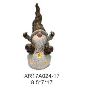 Factory Wholesale Resin /Polyresin Statue Christmas Gift Santa with LED Light