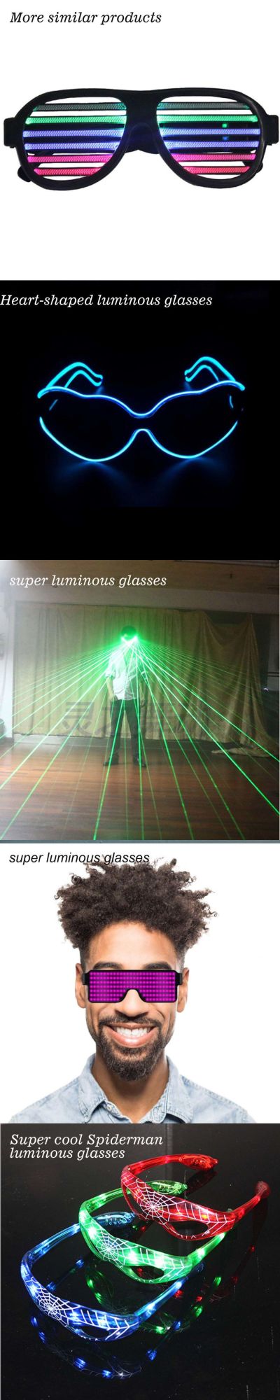 Bright Light Safety Light up Multicolor LED Flashing Glasses